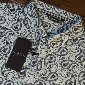 7 DIAMONDS Palmer Paisley Polo Men’s 2XL XXL Cotton Poly Blend 4-Way Stretch NWT